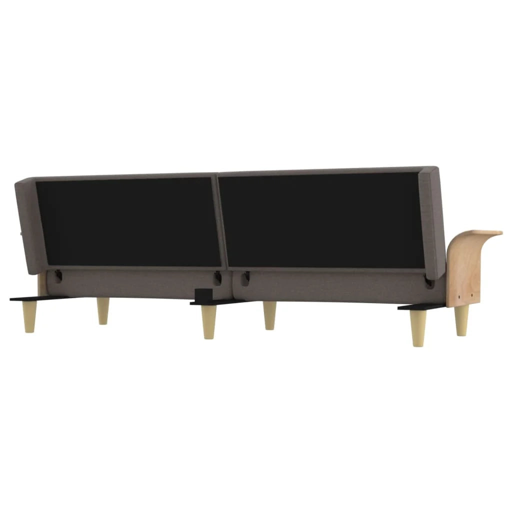 Divano letto con braccioli 224 x 89 x 70 cm tessuto tortora 02_0021009