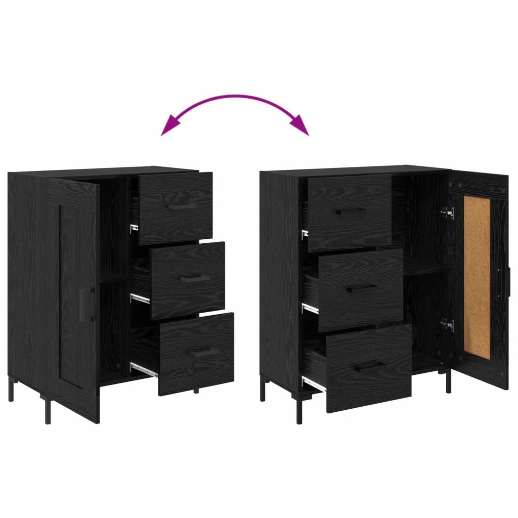 Credenza | Madia | Buffet da pranzo | Armadio da pranzo Rovere nero 69.5 x 34 x 90 cm Legno multistrato