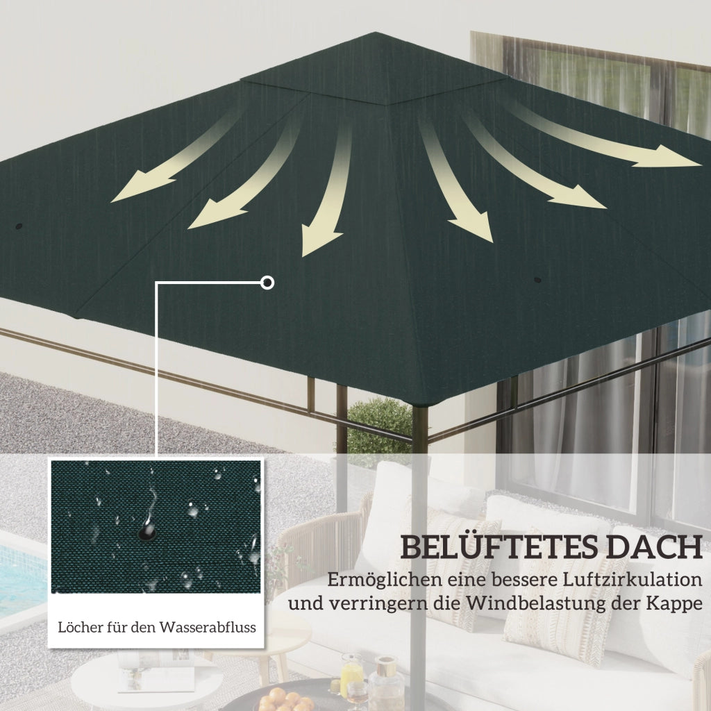 Copertura per Gazebo da Giardino ¨C zephmum ¨C Poliestere 298x295 cm Grigio Scuro