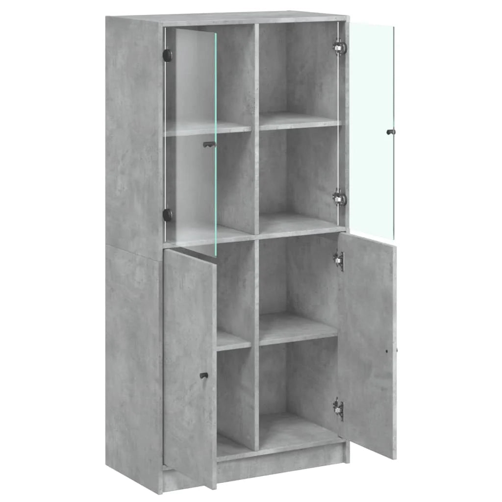 Buffet credenza cassettiera mobiletto mobile contenitore organizer cucina soggiorno salotto alto con ante 68 x 37 x 142 cm legno ingegnerizzato grigio 02_0032240