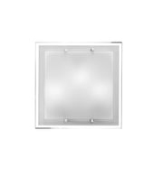 Plafoniera in vetro bianco 40x40 cm, 3xE27 Max 40W, design moderno ed elegante per illuminazione d'interni, finitura minimalista - Perenz