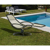 Sdraio chaise longue da Giardino ellittica 175x78x82 cm Twist Panna
