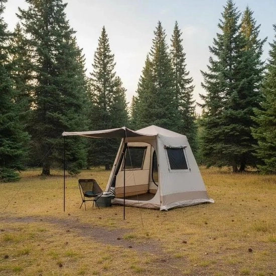 Tenda da campeggio istantanea con installazione automatica, 1 minuto di montaggio, doppia struttura del tetto, doppia parete.