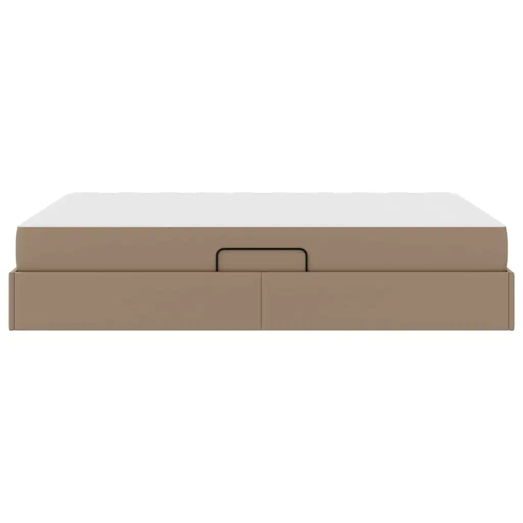 Letto con contenitore e materasso 2 pcs Cappuccino Pelle 3399611