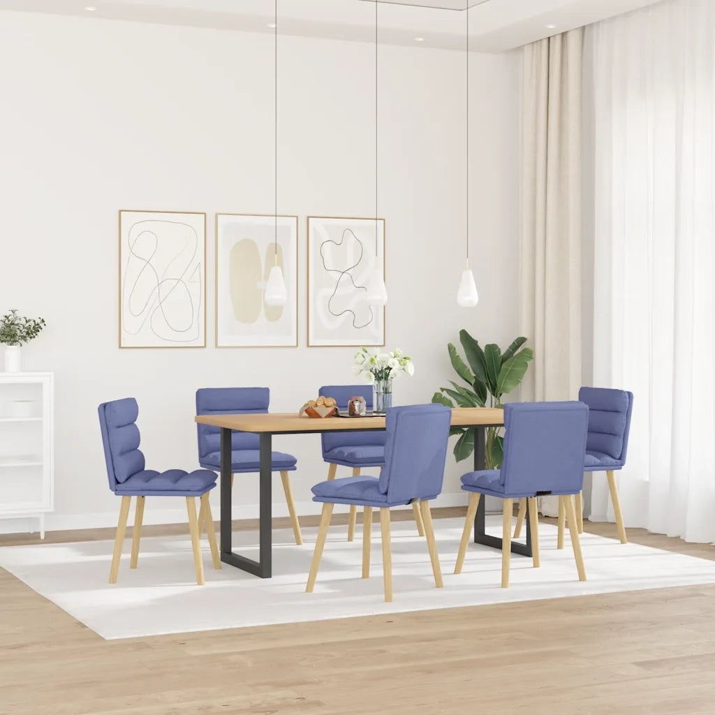 vidaXL Sedie da Pranzo 6 pz Blu Jeans in Tessuto