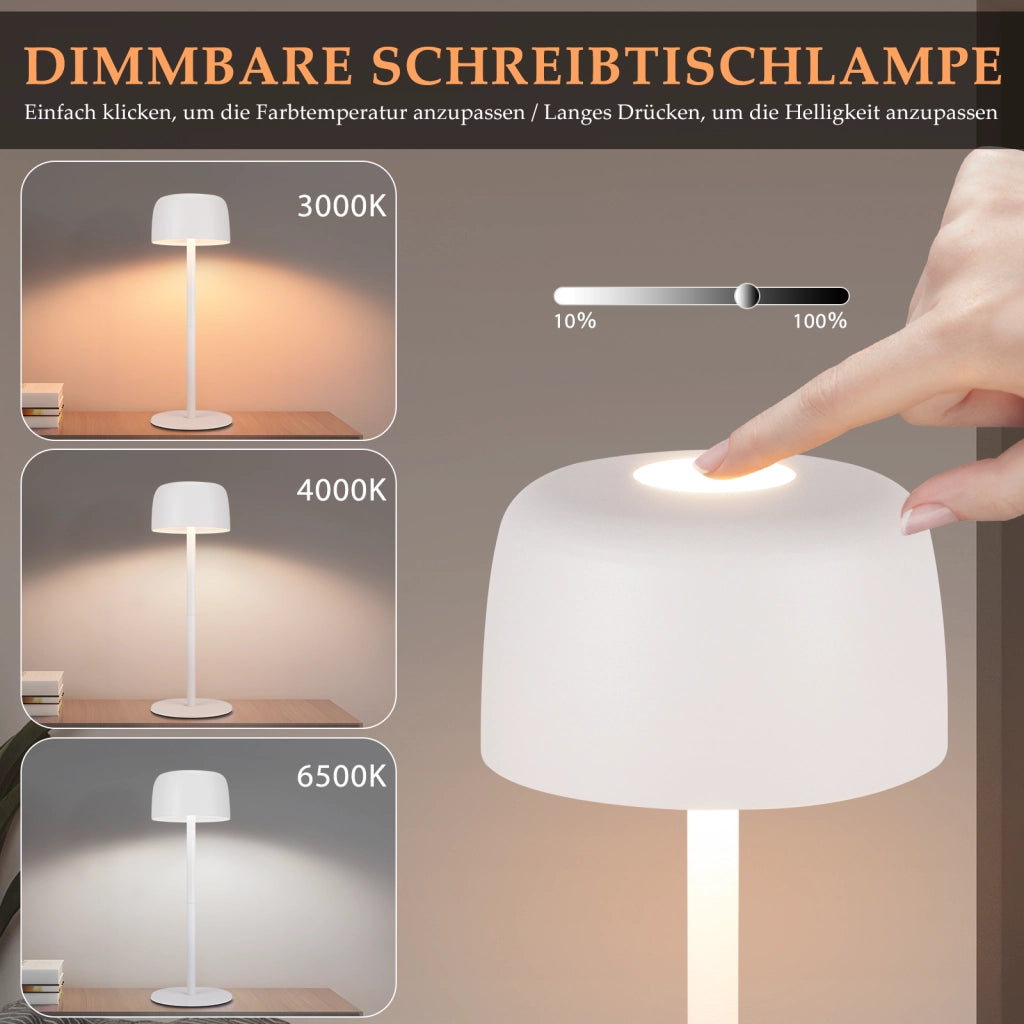 ZMH Lampada da tavolo LED set 2 pezzi wireless dimmerabile 3 temperature altezza regolabile per camera letto soggiorno