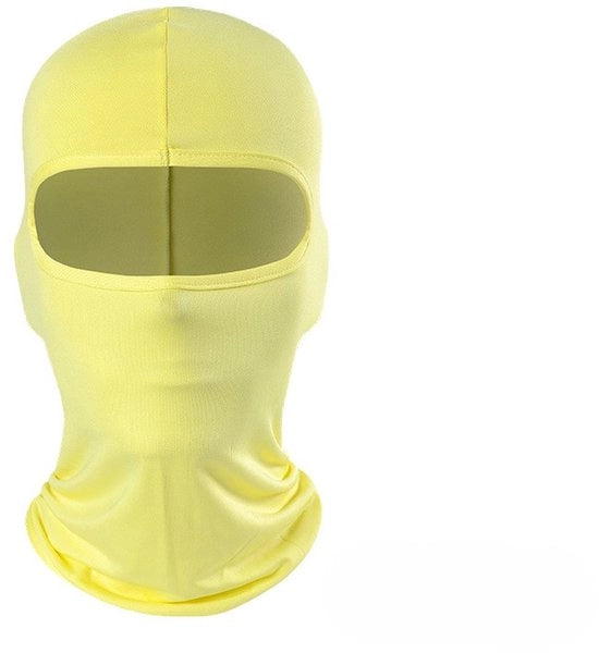 Due pezzi di maschera per vento per bicicletta, copertura completa di respirazione per il collo da attività sportiva, copertura per motocicletta crema solare per la testa, adatto per l'uso all'aperto in bicicletta - giallo