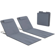 Divano 2 posti reclinabile con poggiatesta e custodia ¨C zephmum ¨C grigio 134x48x33-43 cm