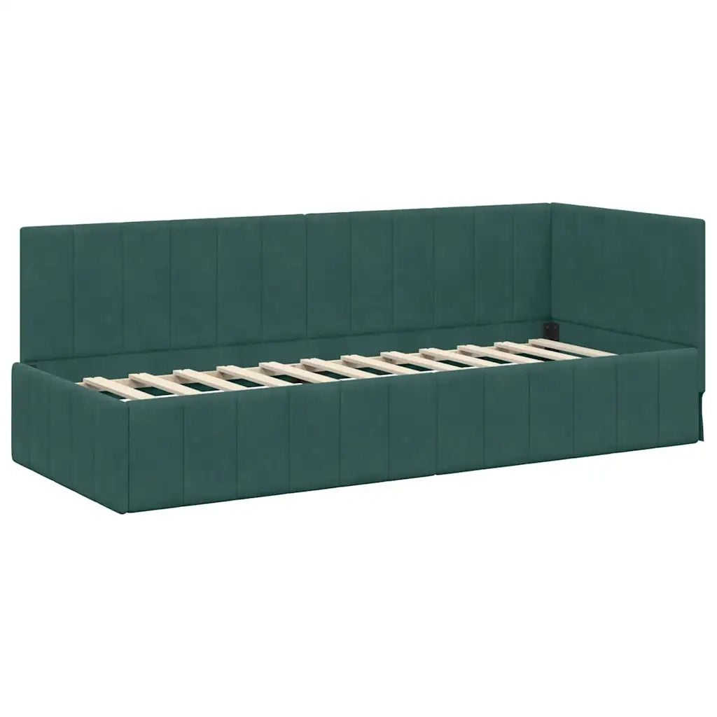 Struttura Letto Angolare con Materasso 2 pcs Verde Velluto 3393840