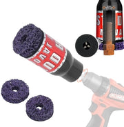 Pulitore di ruota e boccoletto con spazzola in acciaio e 2 dischi abrasivi, pulitore di ruota per chiave inglese 1/2 pollice, set di boccoletto per trapano elettrico