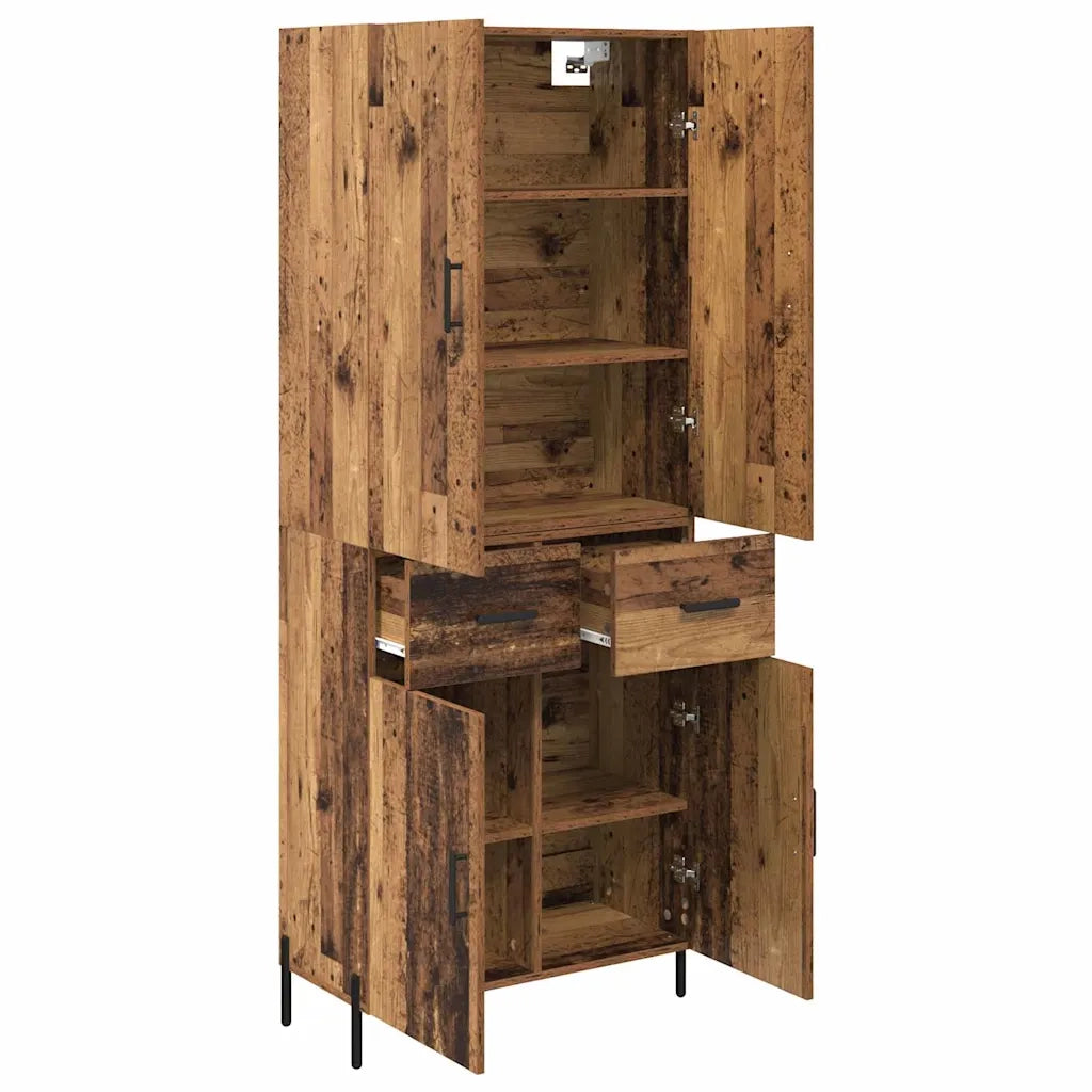 Credenza | Madia | Buffet da pranzo | Armadio da pranzo Legno vecchio 69,5 x 34 x 180 cm Legno multistrato