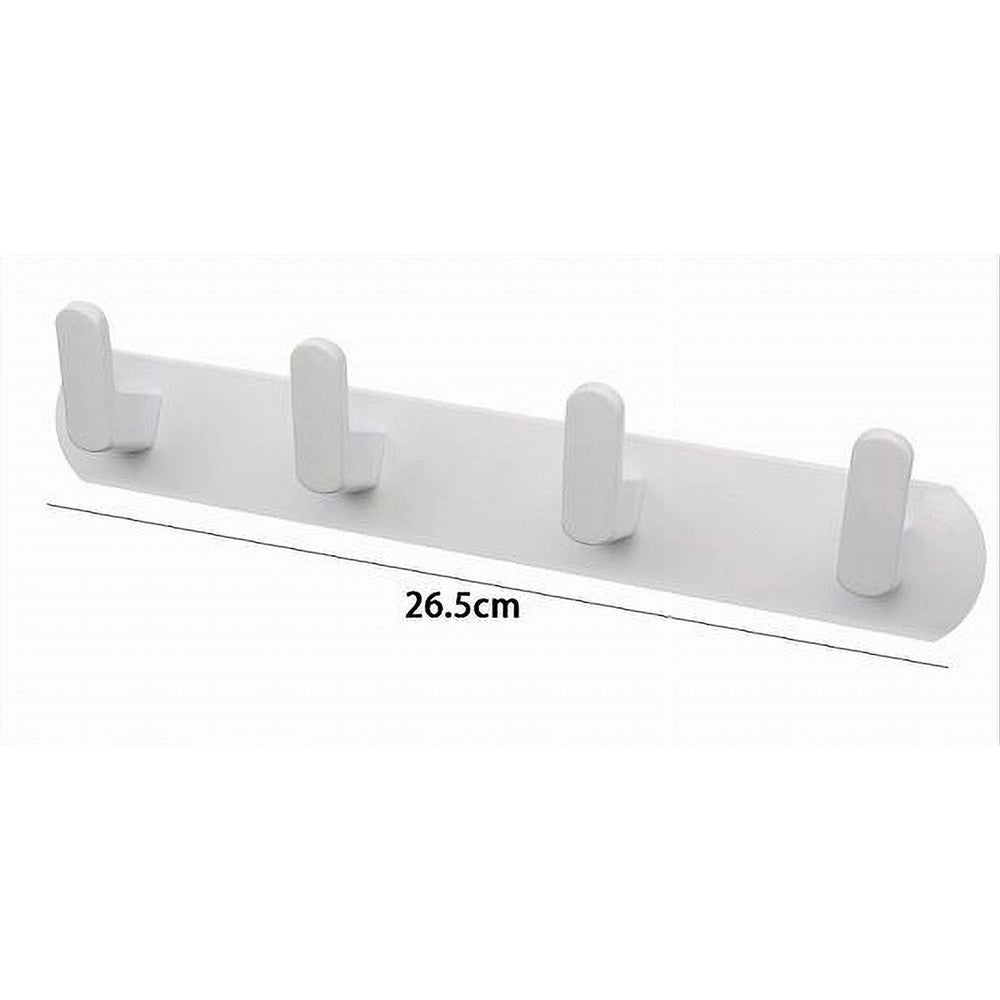 Trade Shop - Appendiabiti Con 4 Ganci Appendino Asciugamano Da Bagno Casa Cucina Bianco 59743 -