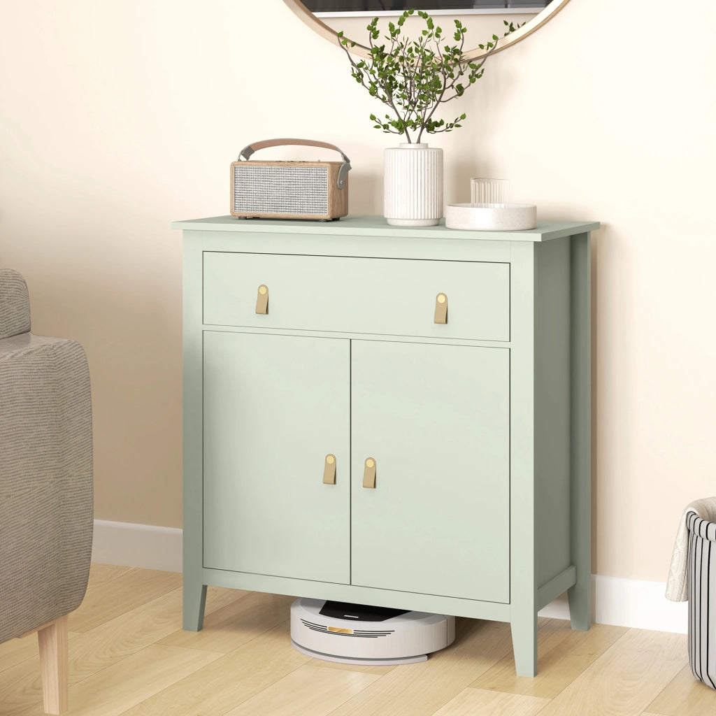 Armadio da soggiorno con cassetti e ante ¨C zephmum ¨C 80x40x90, verde chiaro