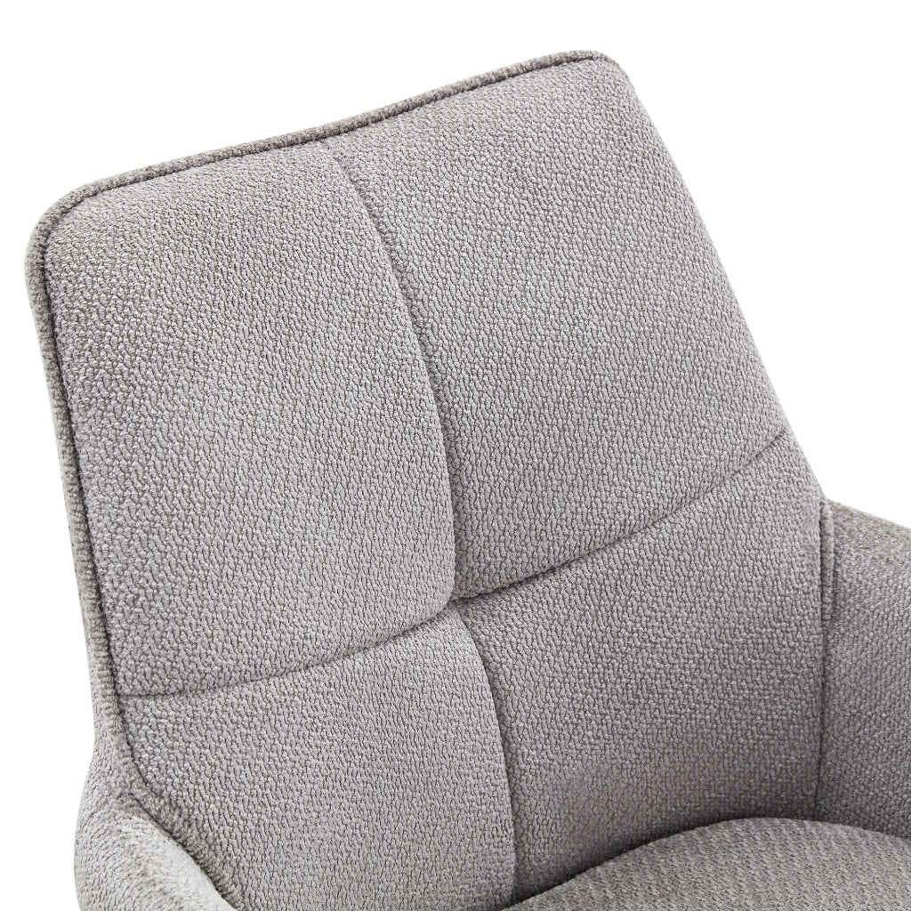 SEDIA girevole 360° in tessuto grigio e metallo nero