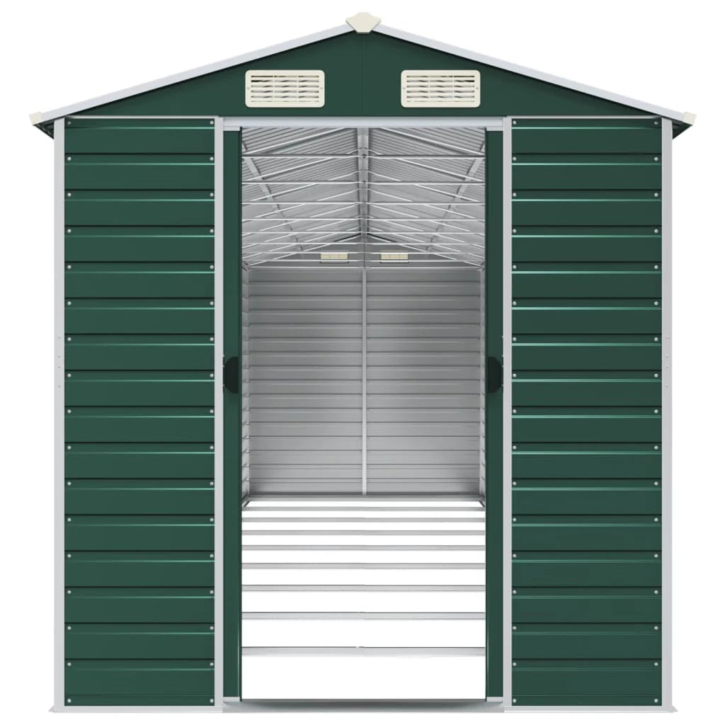 Casetta da giardino cabina ripostiglio casetta da esterno robusta casetta per attrezzi 191 x 810 x 198 cm acciaio zincato verde 02_0022355