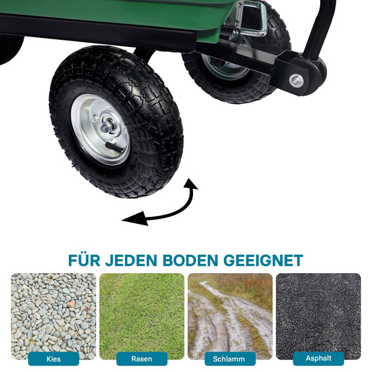Carrello da giardino ribaltabile, capacità 75 l, portata max 240 kg, Carretto a mano Carriola