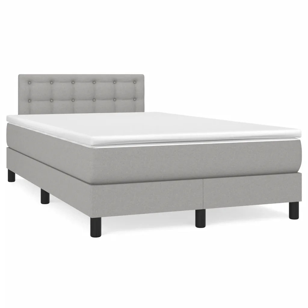 Giroletto a Molle con Materasso Grigio Chiaro 120x190cm Tessuto 3269751