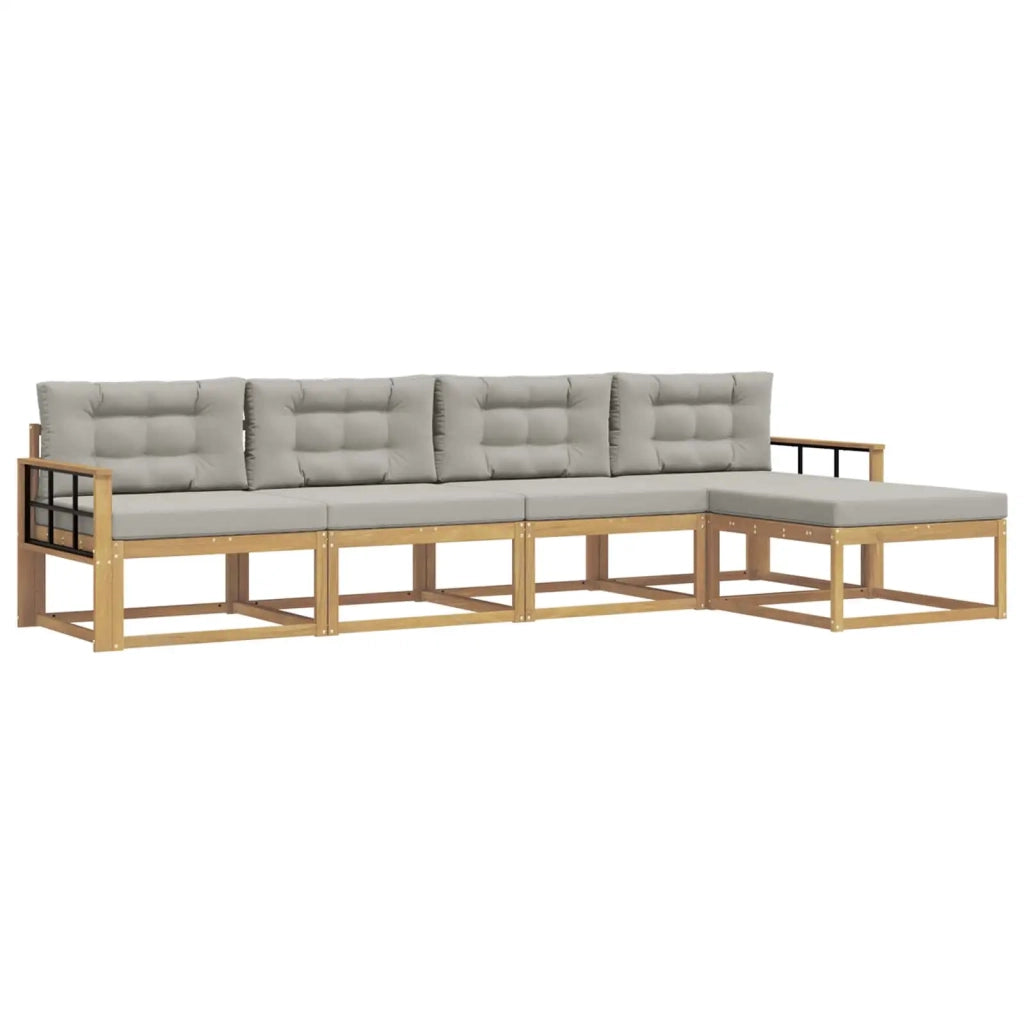 Set di divani da esterno 4 pcs Bianco e Grigio Chiaro 3386315
