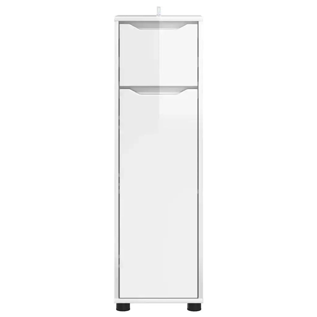 Mobile da Bagno con cassetto Bianco Lucido 30,5 x 30 x 101 cm