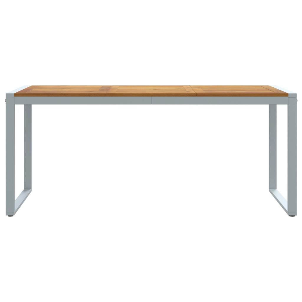 Tavolo da pranzo all'aperto  Grigio 180x90x75 cm Acciaio e Legno Massello di Acacia