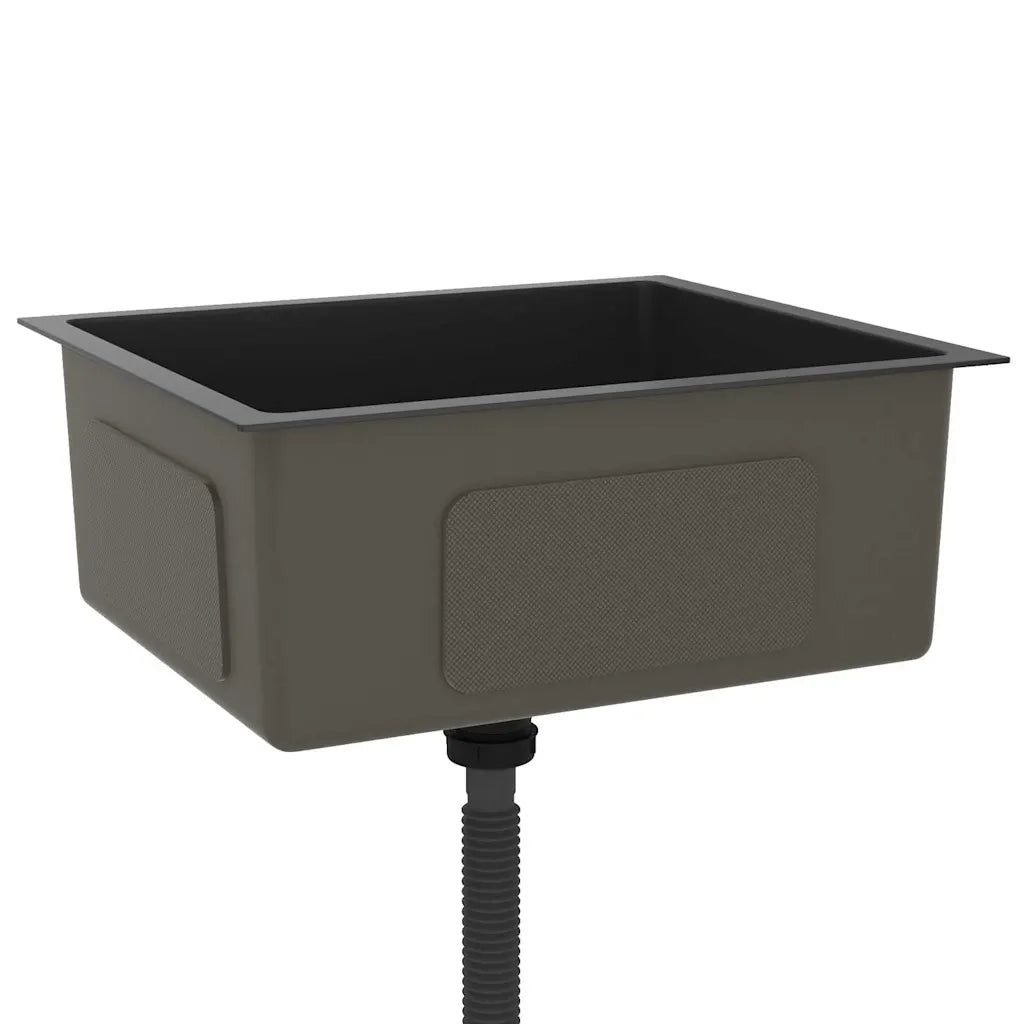 Lavello da Cucina Artigianale Nero in Acciaio Inox cod mxl 54230