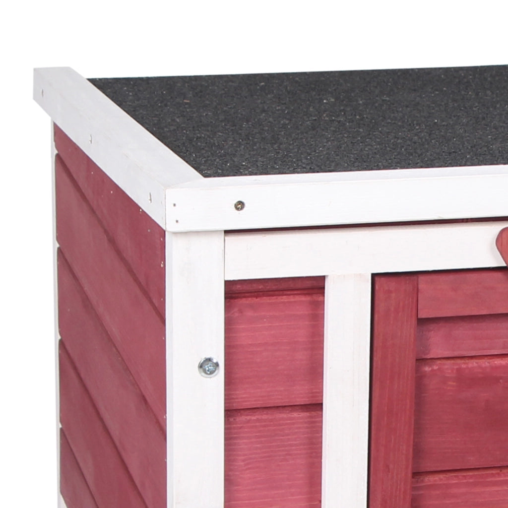 Conigliera in Legno con Tetto Apribile ¨C Zephmum ¨C Rosso 51x42x43 cm