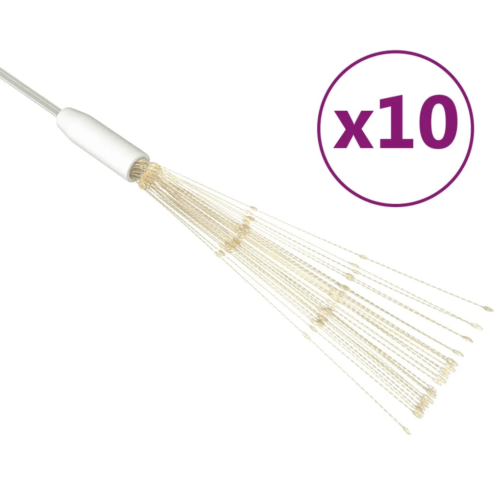 Luci di Natale Fuochi Artificio 10pz Bianco Caldo 10cm 1400 LED 328599