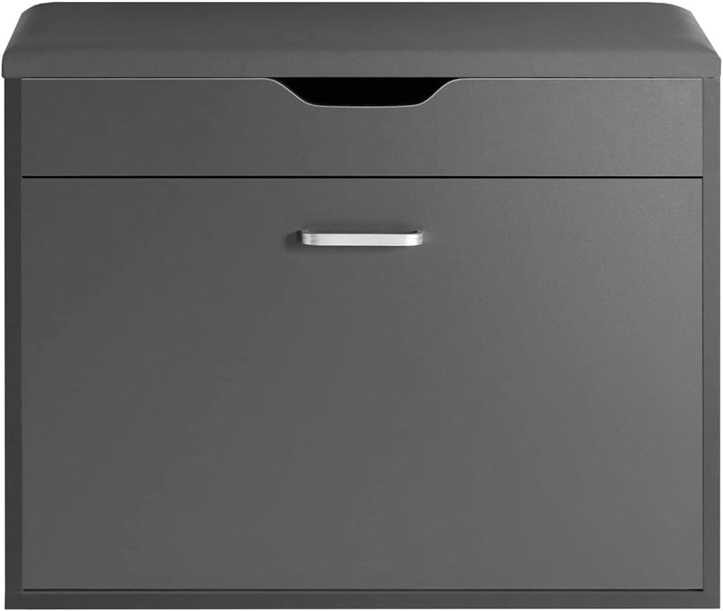 Scarpiera Salvaspazio Slim Ingresso– Panca Scarpiera da Ingresso con Contenitore Nascosto – Cassapanca Pieghevole per Corridoio o Camera da Letto – Bianco 60x30x50cm 120kg – FSR95-W