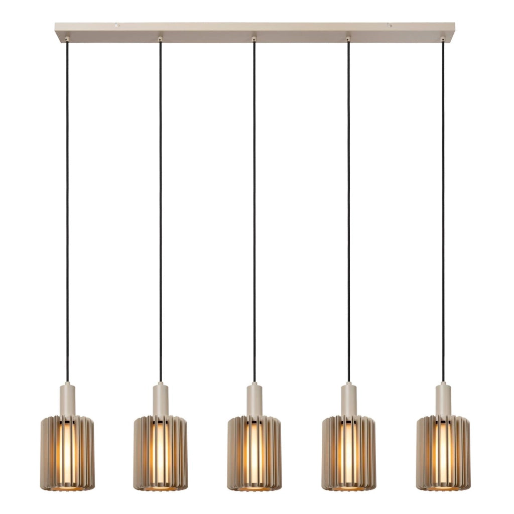 Lampada sospesa LAMBRES 5xE27 taupe Lucide