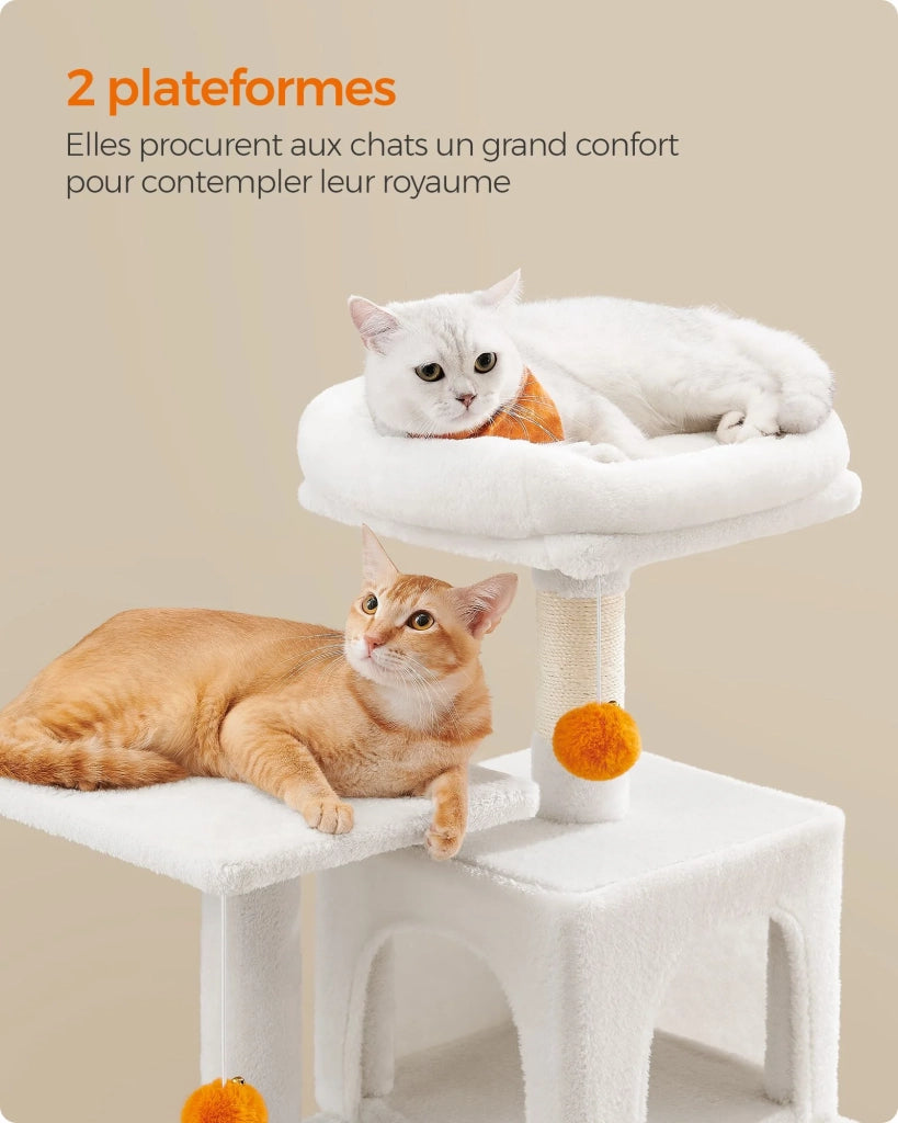 Albero per gatti amaca torre gioco 143 cm beige 12_0003850