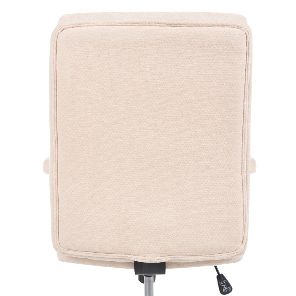 Sedia da ufficio per casa girevole, rivestita in tessuto, con sistema di bloccaggio della posizione reclinabile e altezza regolabile beige chiaro