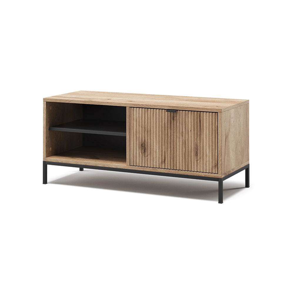 Vicco Panca scarpiera da ingresso Quercia vichinga 100 x 45 cm con porta a soffietto