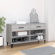 Scarpiera-Scaffale per scarpe Grigio Sonoma 102x35x55 cm in Legno Multistrato 634693