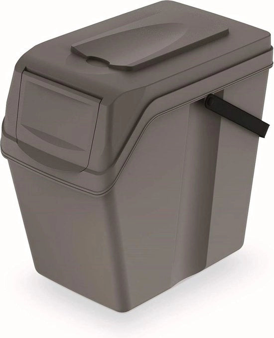 Emme e cassetti di raccolta - 25L con coperchio in plastica - Grigio - Spaziale e ecologico