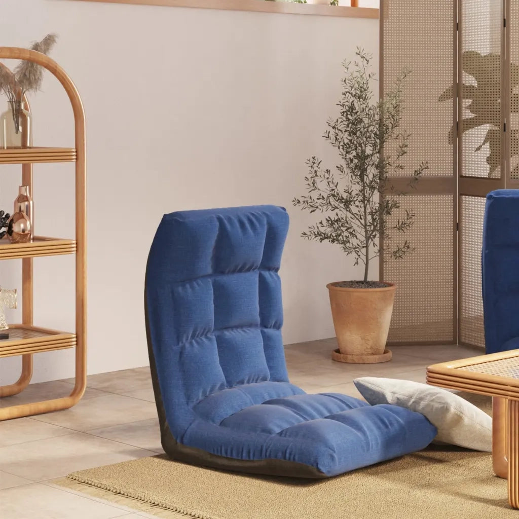 Sedia a Sdraio da Terra Pieghevole Blu in Tessuto CFW6599800