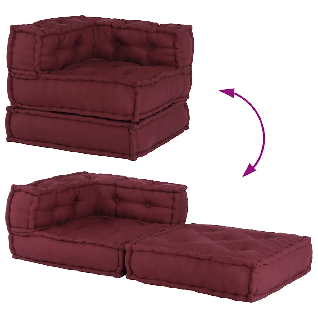 Pouf Modulare Marrone Rossiccio 70x70x54 in Tessuto