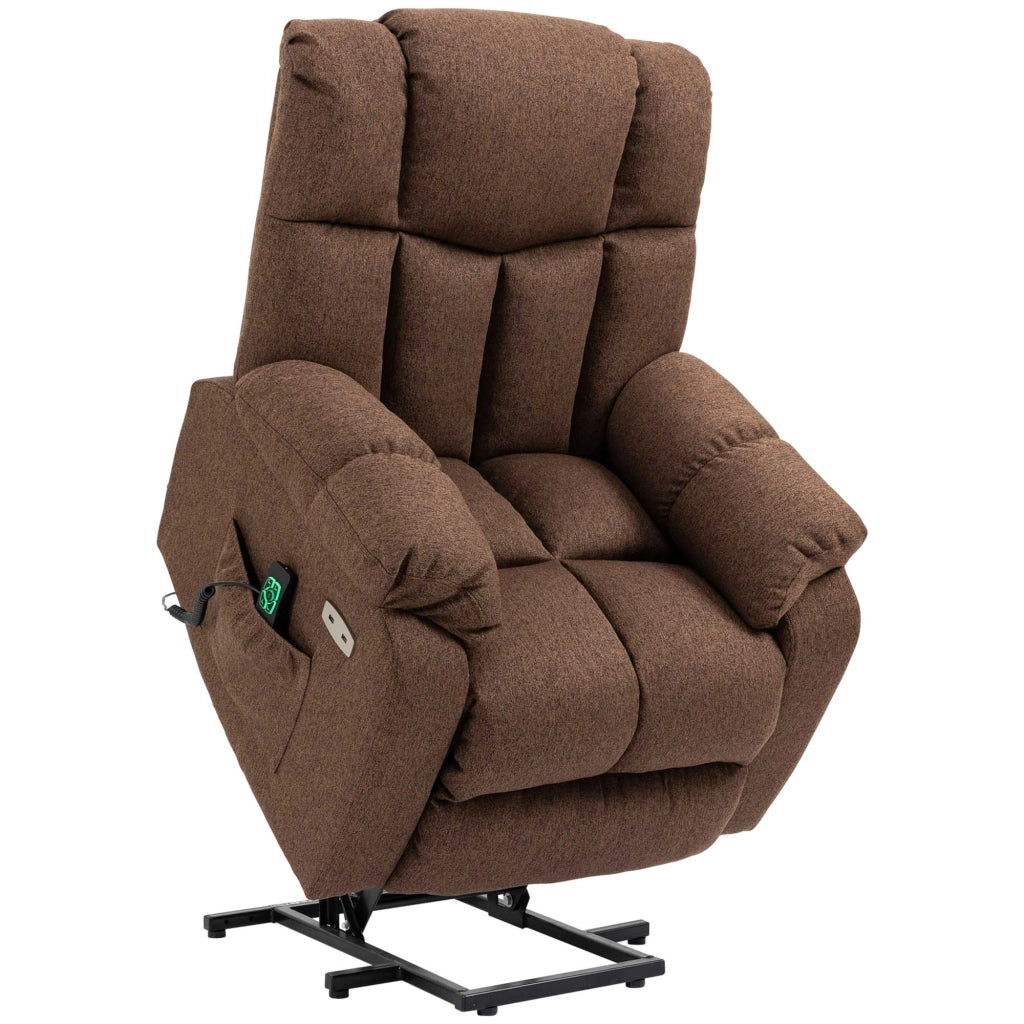 Poltrona Reclinabile Elettrica Massaggiante ¨C zephmum ¨C 92x95x107 cm, Marrone
