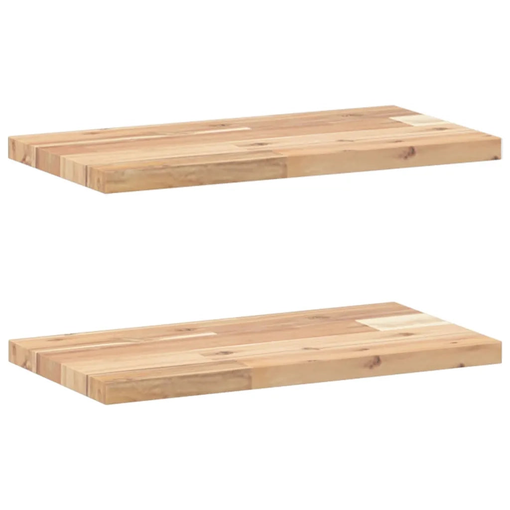 Mensole da Parete 2 pz 40x20x2 cm Legno Acacia Non Trattato 3279336