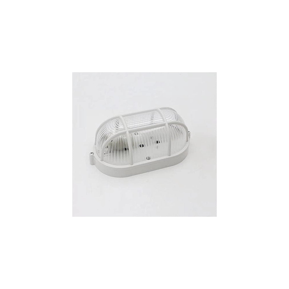 Trade Shop - Plafoniera Applique Ovale Griglia Tartaruga Bianca Campana In Vetro Attacco E27 -