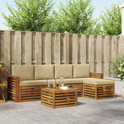 Set di divani da esterno 6 pz Naturale e Beige 3374698