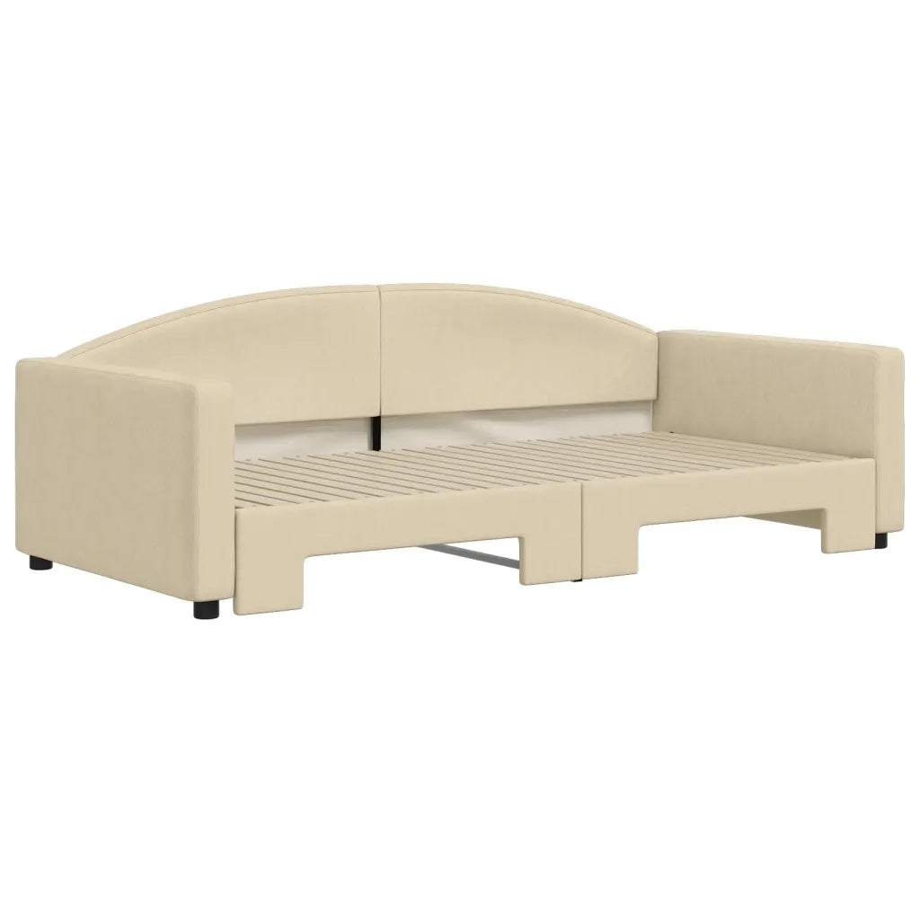 Divano Letto con Letto Estraibile-Sofa Letto-Daybed Crema 100x200 cm in Tessuto 385315