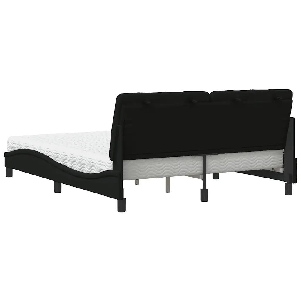 Letto con Materasso Nero 160x200 cm in Tessuto 3310750
