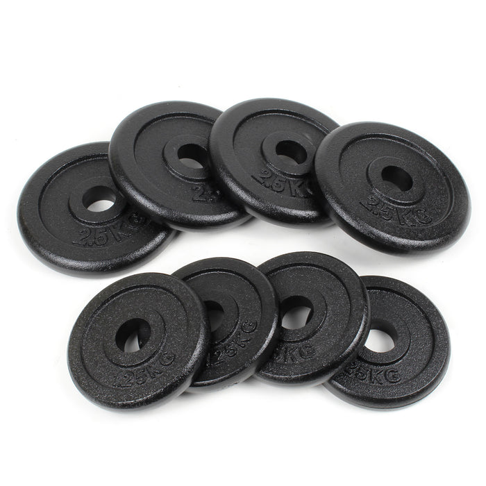 LUXTRI Set di manubri 20 kg con valigetta, 8 dischi in ghisa 2 manubri filettati - Chiusura a stella