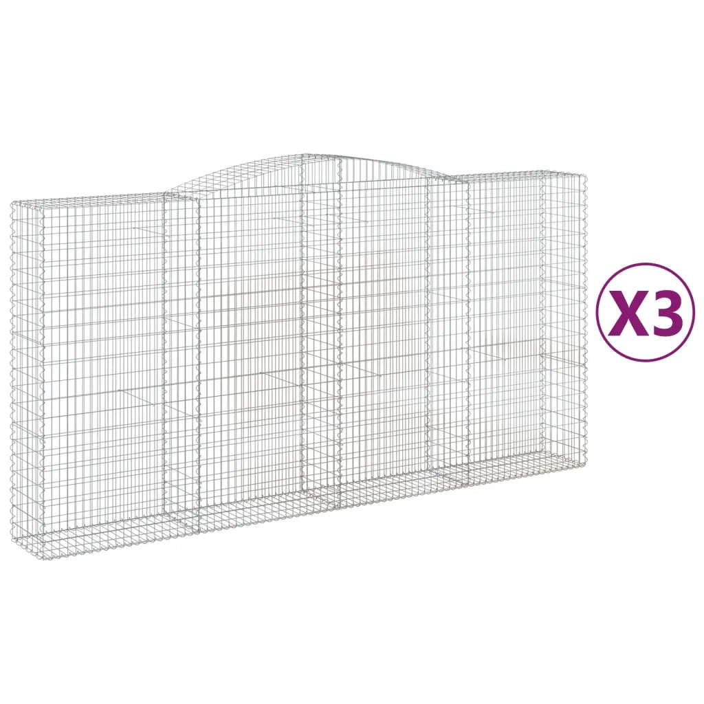 Cesti Gabbioni ad Arco 3 pz 400x50x200/220 cm Ferro Zincatocod mxl 100192
