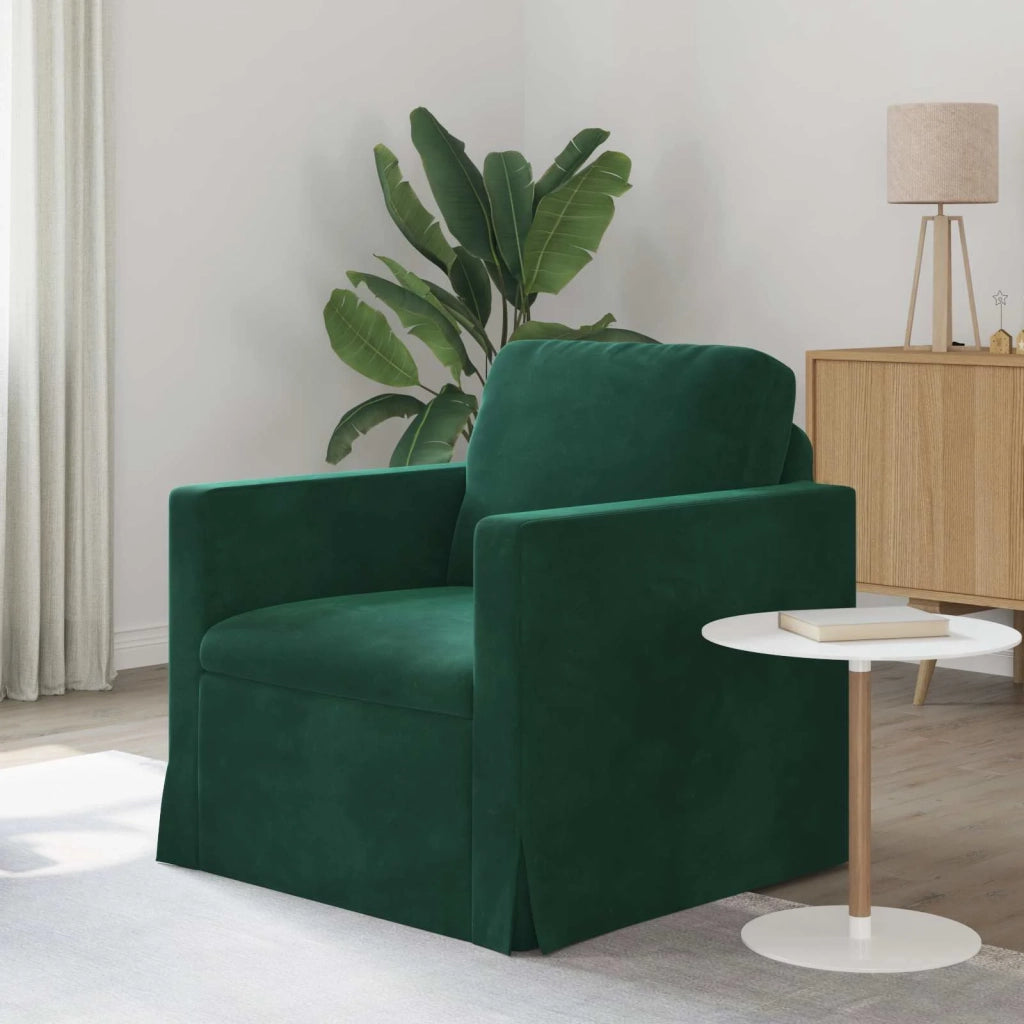 Divano Verde Scuro 78 x 78 x 80 cm Velluto
