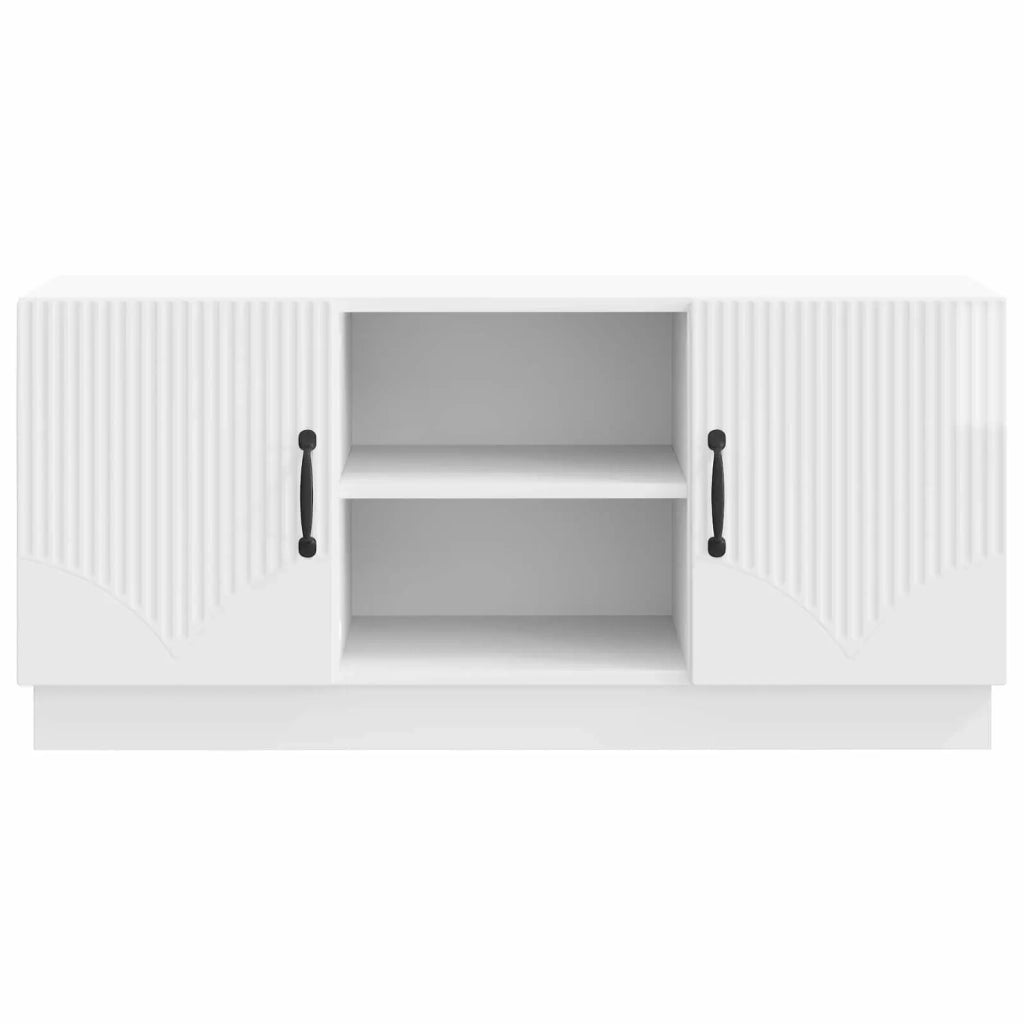 Mobile TV Bianco Lucido 102 x 34,5 x 47 cm Legno ingegnerizzato