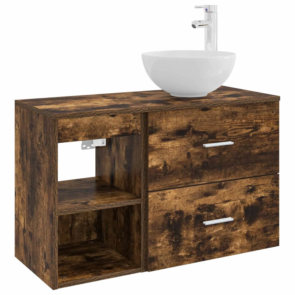 Set di mobili per il bagno 2 pcs Rovere Fumo 3403868