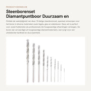 Set di punzoni per ceramica da 10 pezzi - Diamantato - Adatto per hobby e professionale - Set di 10 pezzi - Duraturo e resistente - Per ceramica e gres