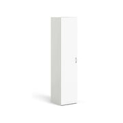 Armadio guardaroba ad anta singola con tre ripiani Am, colore bianco, Misure 39 x 175 x 41 cm