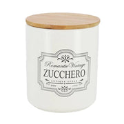 BARATTOLO IN CERAMICA CON TAPPO IN LEGNO 10XH12CM PER LO ZUCCHERO